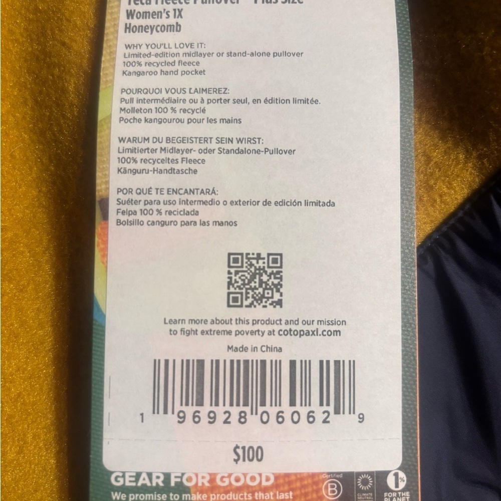 NWT Cotopaxi Women's 1X Teca Fleece Pullover - Picture 3 of 4